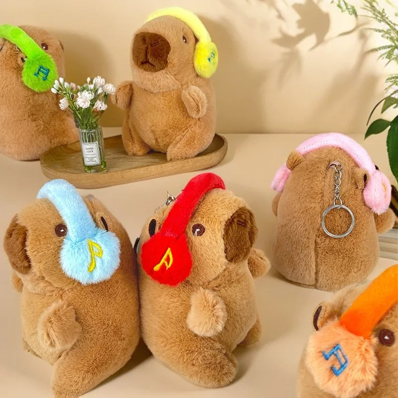 Cute capybara with headphones kids toy